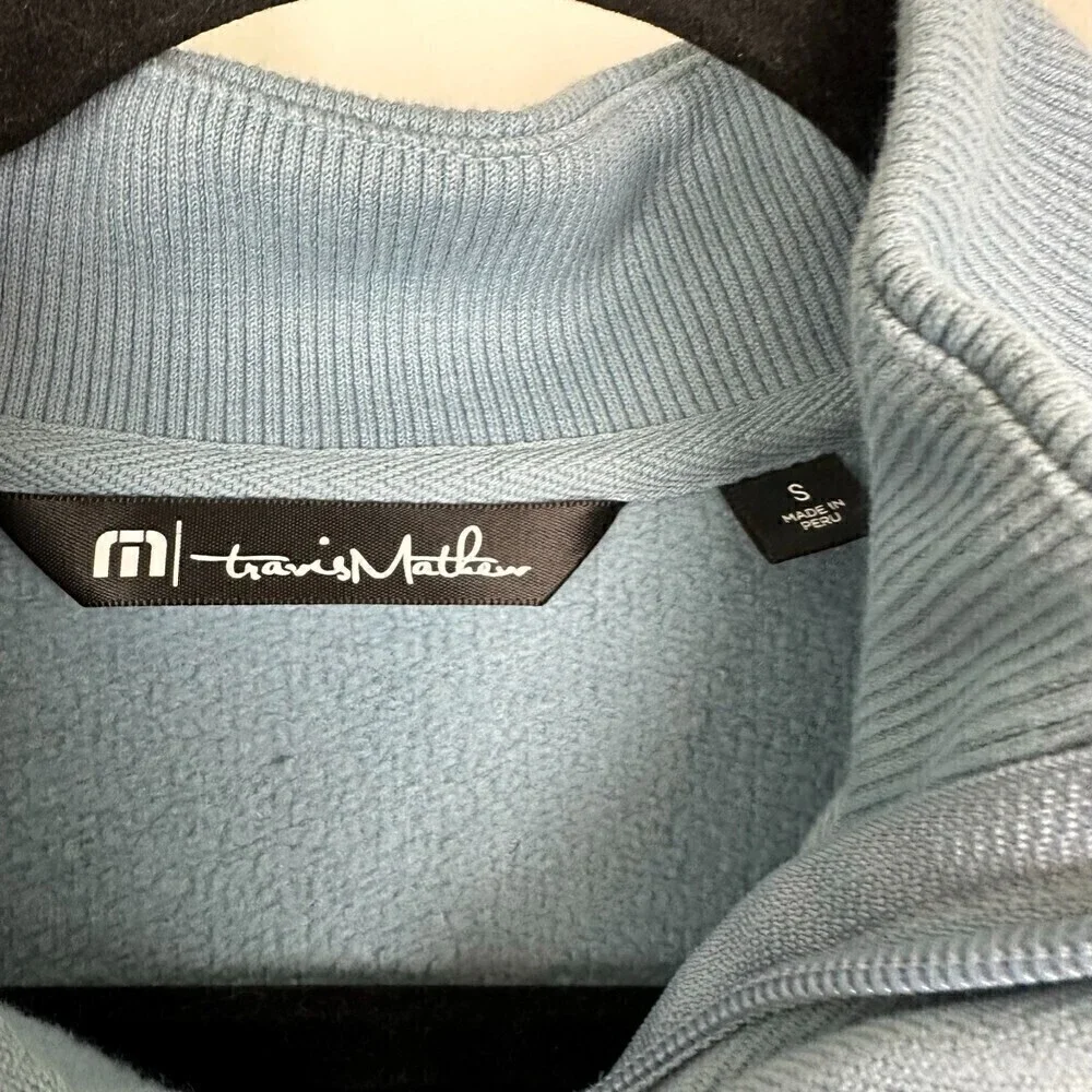 Travis Mathew Men's Hideaway Golf Sweater Blue Faded Denim Size Small